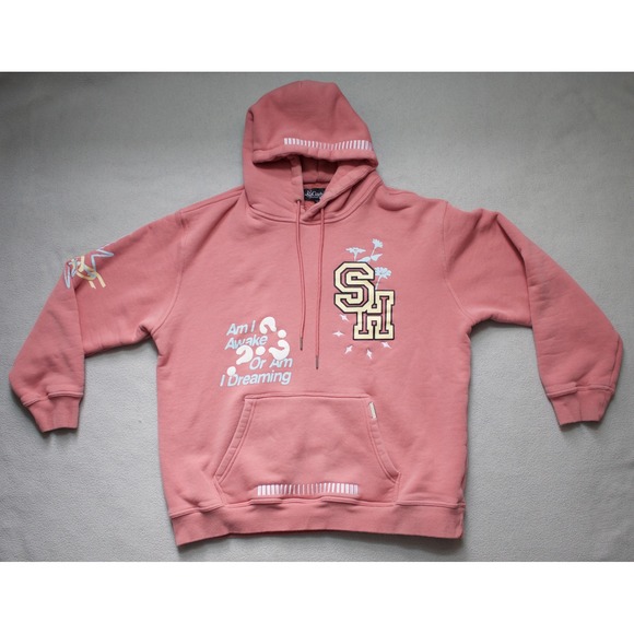 Sugarhill Other - Sugarhill Paranoid Hoodie Salmon Pink Printed Graphics Pullover Men's 2XL